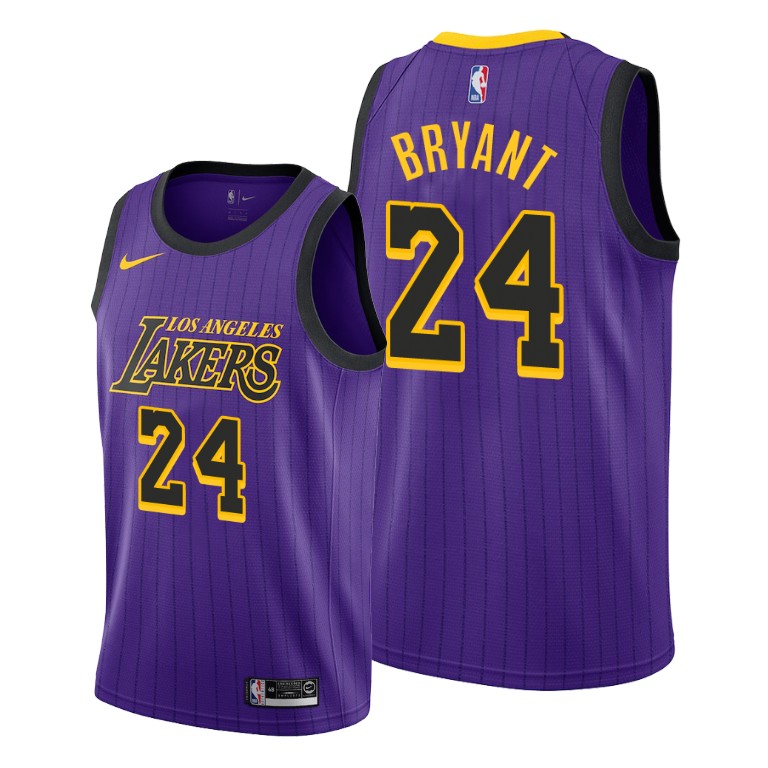 Men's Los Angeles Lakers Kobe Bryant #24 NBA City Edition Purple Basketball Jersey KYY0883GW